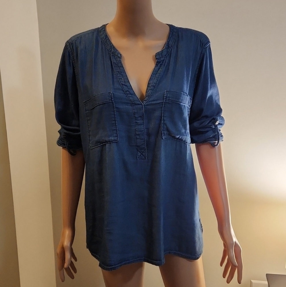 Casual Denim Blouse, Large